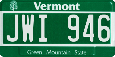 VT license plate JWI946