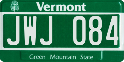 VT license plate JWJ084