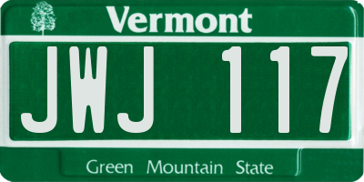 VT license plate JWJ117