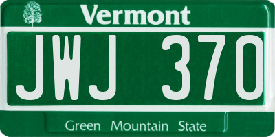 VT license plate JWJ370
