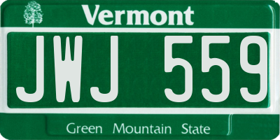 VT license plate JWJ559