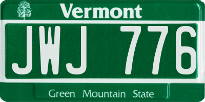VT license plate JWJ776