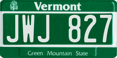 VT license plate JWJ827