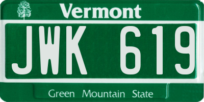 VT license plate JWK619