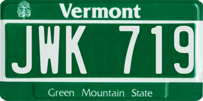 VT license plate JWK719