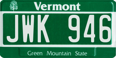 VT license plate JWK946