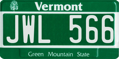 VT license plate JWL566