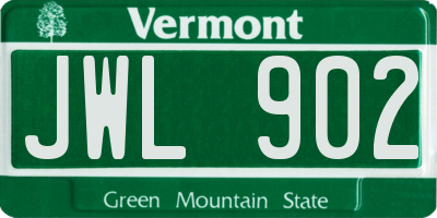 VT license plate JWL902