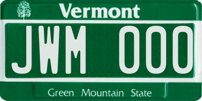 VT license plate JWM000