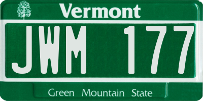 VT license plate JWM177