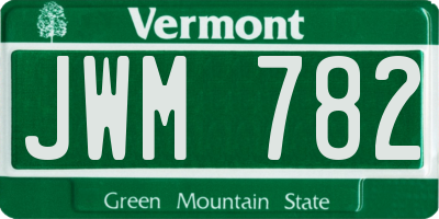 VT license plate JWM782