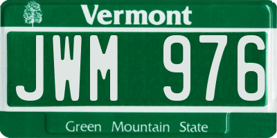 VT license plate JWM976