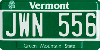 VT license plate JWN556