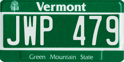 VT license plate JWP479