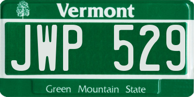 VT license plate JWP529
