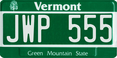 VT license plate JWP555
