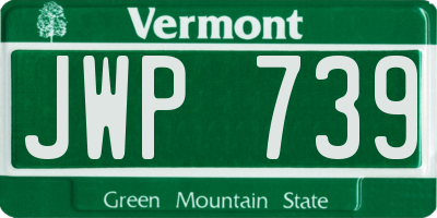VT license plate JWP739