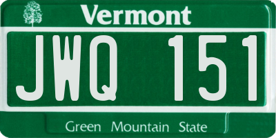 VT license plate JWQ151