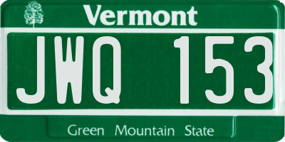 VT license plate JWQ153
