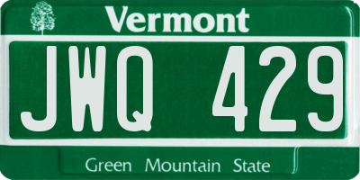 VT license plate JWQ429