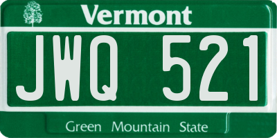 VT license plate JWQ521