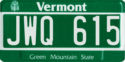 VT license plate JWQ615