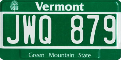 VT license plate JWQ879