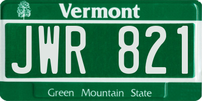 VT license plate JWR821