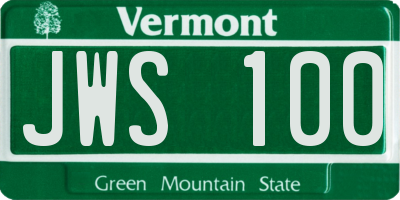 VT license plate JWS100