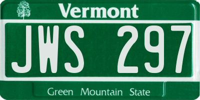 VT license plate JWS297