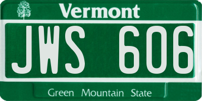 VT license plate JWS606