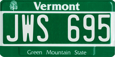 VT license plate JWS695
