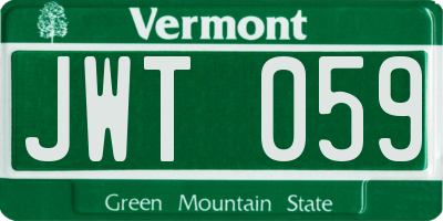 VT license plate JWT059