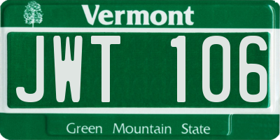 VT license plate JWT106