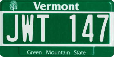 VT license plate JWT147