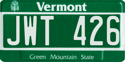 VT license plate JWT426