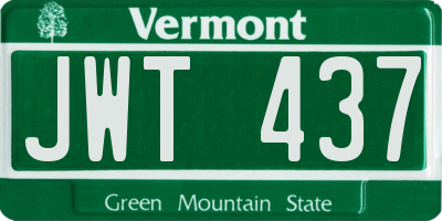 VT license plate JWT437