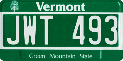 VT license plate JWT493