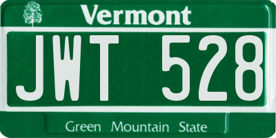 VT license plate JWT528
