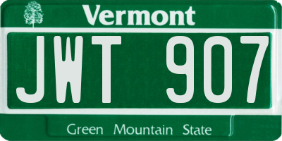 VT license plate JWT907