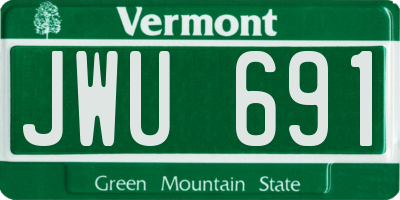 VT license plate JWU691
