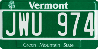VT license plate JWU974