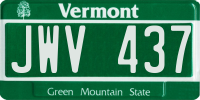 VT license plate JWV437