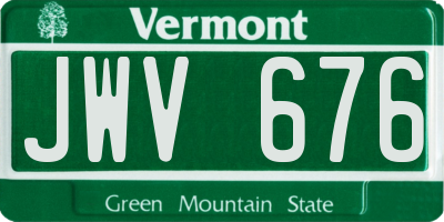 VT license plate JWV676