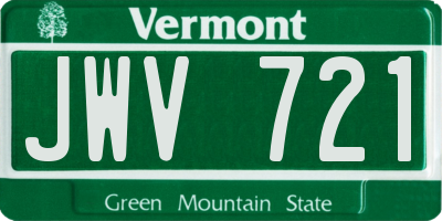 VT license plate JWV721