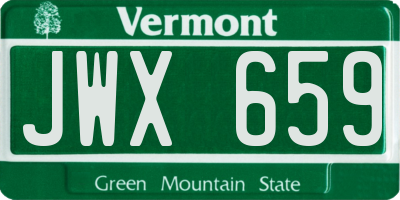 VT license plate JWX659