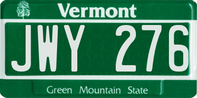 VT license plate JWY276