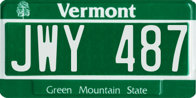 VT license plate JWY487