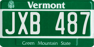 VT license plate JXB487
