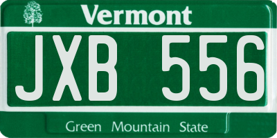 VT license plate JXB556